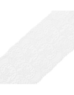 Wide elastic lace 16.7 cm - White