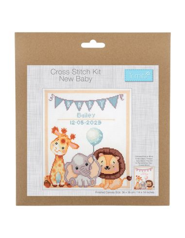 Large counted cross-stitch kit - Baby animals