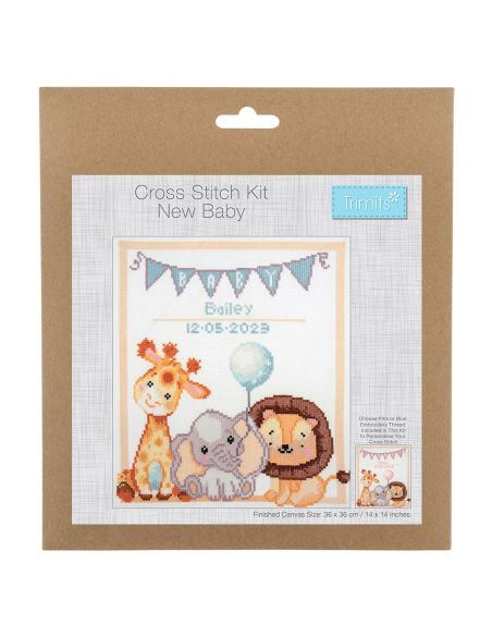 Large counted cross-stitch kit - Baby animals