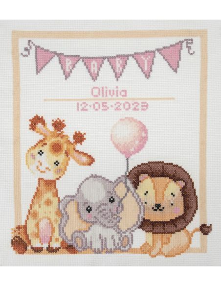 Large counted cross-stitch kit - Baby animals