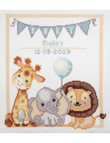 Large counted cross-stitch kit - Baby animals