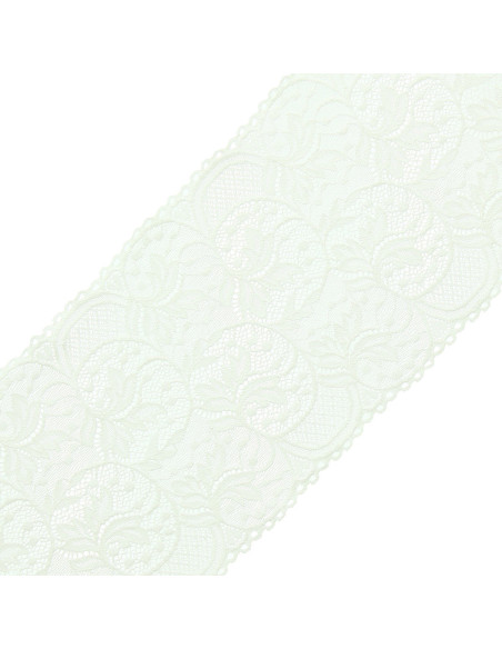 Wide elastic lace 16.7 cm - Ecru