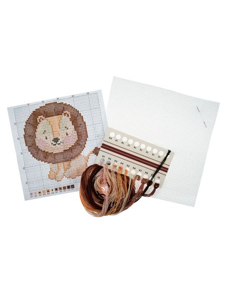 Mini counted cross-stitch kit - Lion