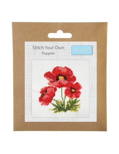 Mini counted cross-stitch kit - Poppies