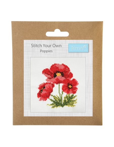 Mini counted cross-stitch kit - Poppies