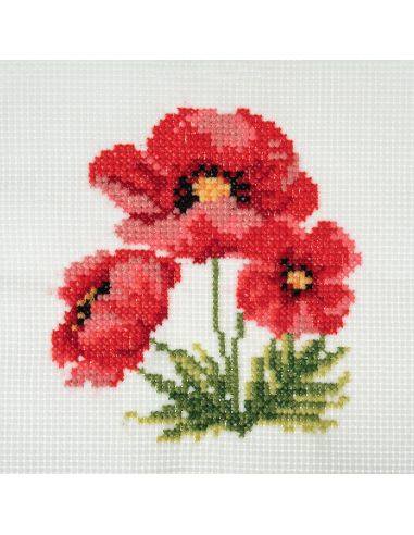 Mini counted cross-stitch kit - Poppies