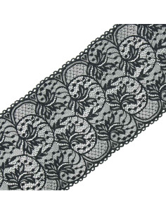 Wide elastic lace 16.7 cm - Anthracite