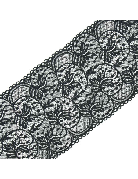 Wide elastic lace 16.7 cm - Anthracite