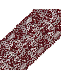 Wide elastic lace 16.7 cm - Bordeaux