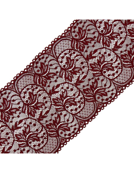 Wide elastic lace 16.7 cm - Bordeaux