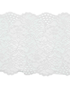 Wide elastic lace - White