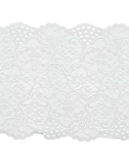 Wide elastic lace - White