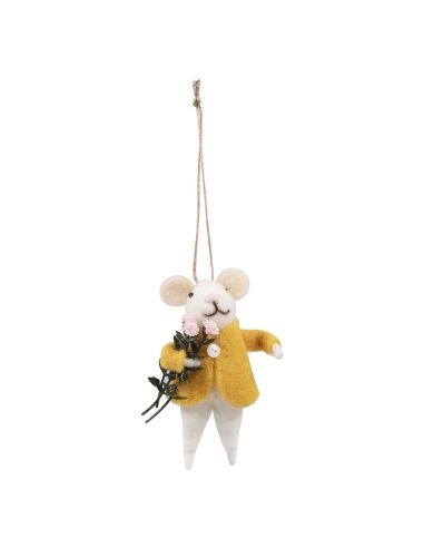 Needle Felting Kit - Mouse with Flower Bouquet
