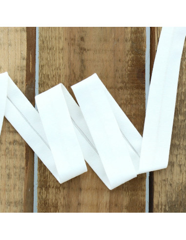 Cotton jersey bias - White