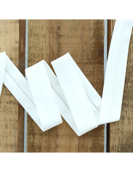 Cotton jersey bias - White
