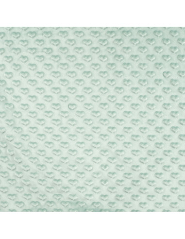Dark Mint Heart Minky Fabric