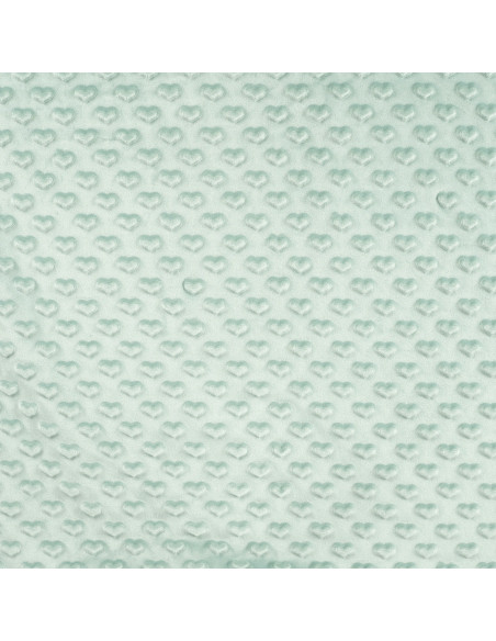 Dark Mint Heart Minky Fabric