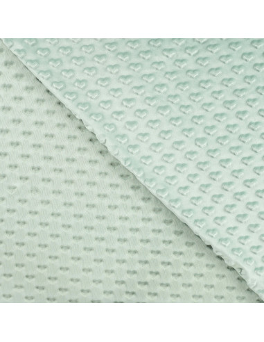 Dark Mint Heart Minky Fabric