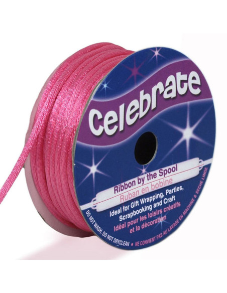 Bright pink rat tail cord - 2 mm x 10 meters