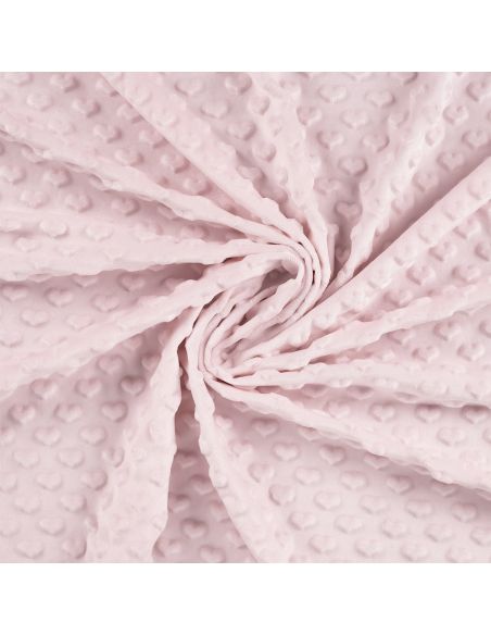 Minky heart fabric - Baby pink