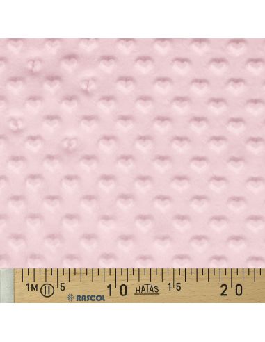 Minky heart fabric - Baby pink