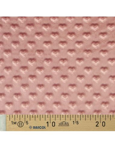 Minky fabric heart - Old pink