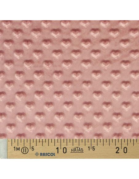 Minky fabric heart - Old pink