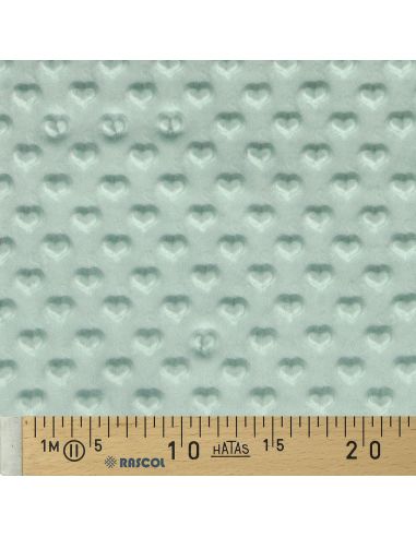 Dark Mint Heart Minky Fabric