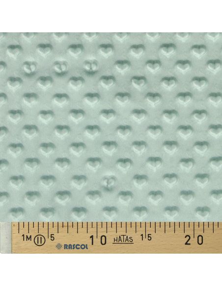 Dark Mint Heart Minky Fabric