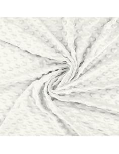 Minky heart fabric - Ecru