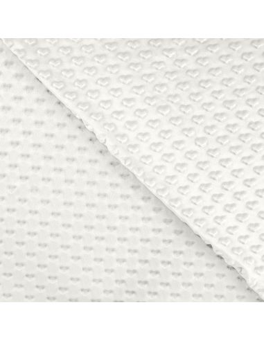 Minky heart fabric - Ecru