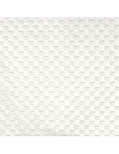 Minky heart fabric - Ecru 2