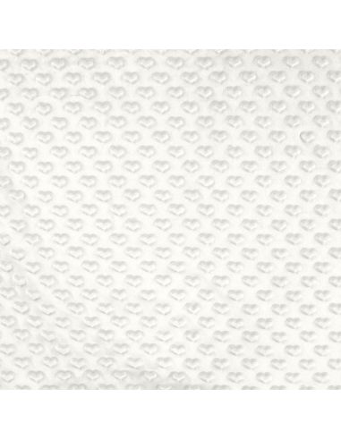 Minky heart fabric - Ecru