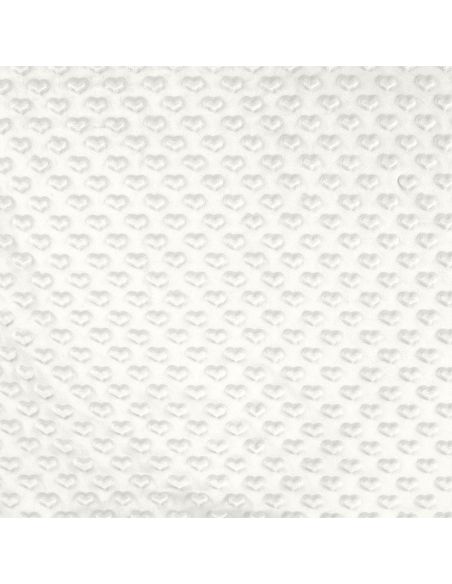 Minky heart fabric - Ecru