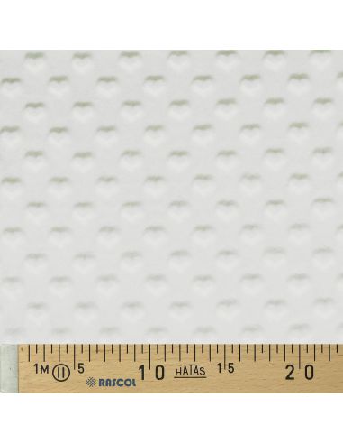 Minky heart fabric - Ecru