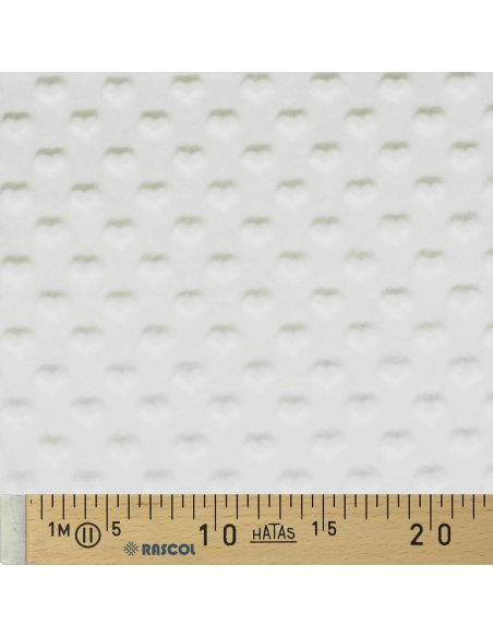 Minky heart fabric - Ecru