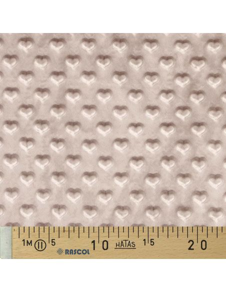 Minky fabric heart - Sand