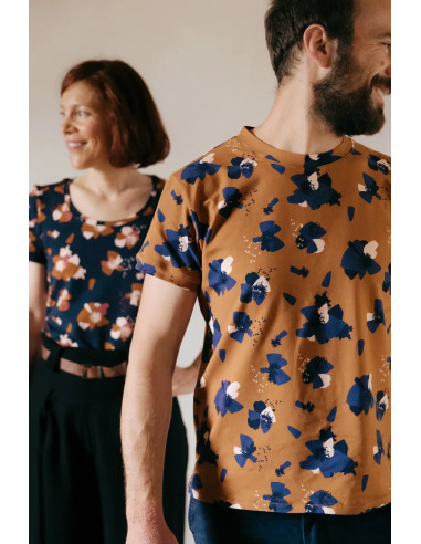 Anémona Camel Cotton Jersey Fabric - Églantine & Zoé