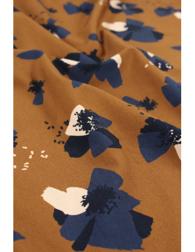 Anémona Camel Cotton Jersey Fabric - Églantine & Zoé