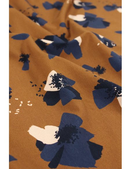 Anémona Camel Cotton Jersey Fabric - Églantine & Zoé