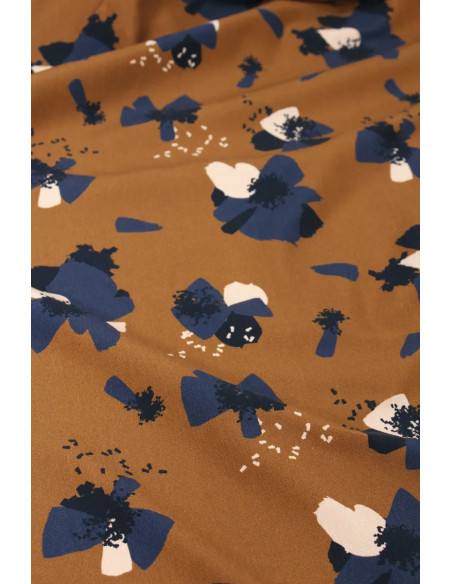 Anémona Camel Cotton Jersey Fabric - Églantine & Zoé