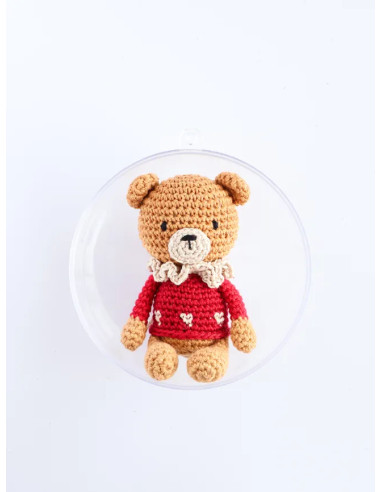 Christmas ball amigurumi crochet set - The teddy bear