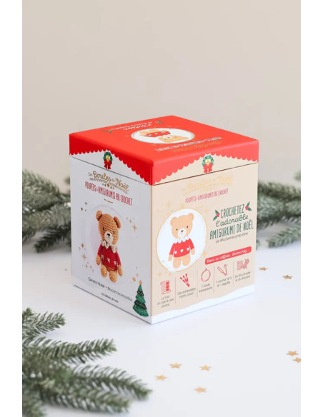 Christmas ball amigurumi crochet set - The teddy bear