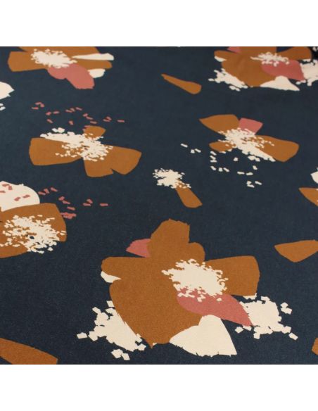 Anémona Ink Blue Sweatshirt Fabric - Églantine & Zoé