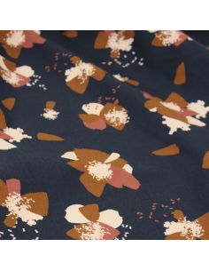 Ink Blue Anémona Cotton Jersey Fabric - Églantine & Zoé