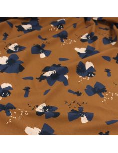 Anémona Camel Cotton Jersey Fabric - Églantine & Zoé