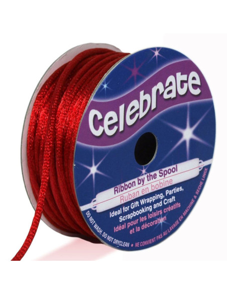 Red rat tail cord Celebrate - 2 mm x 10 meters