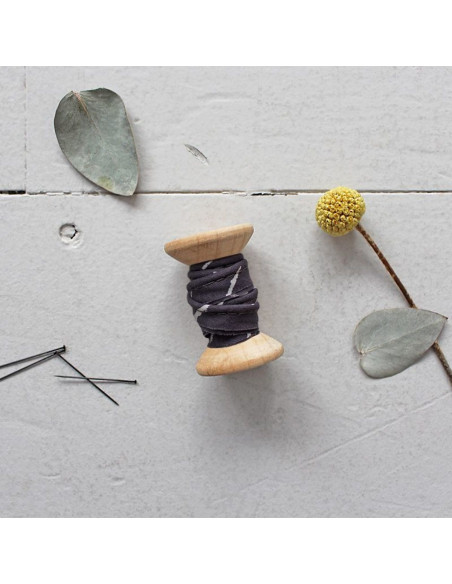 Chalk Charcoal cotton piping by the meter - Atelier Brunette