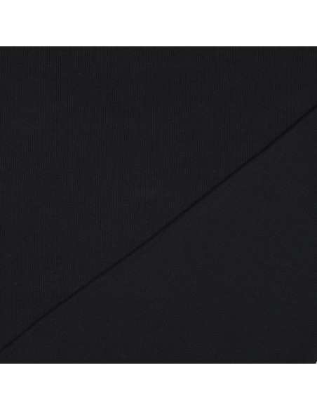 Fine ribbed cotton jersey fabric - Black