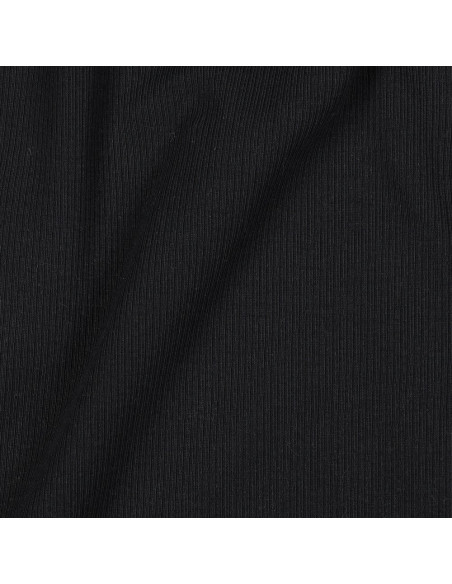 Fine ribbed cotton jersey fabric - Black